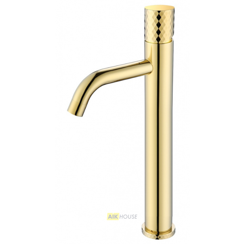 Смеситель Boheme Stick 122-GCR для раковины, gold diamond chrome