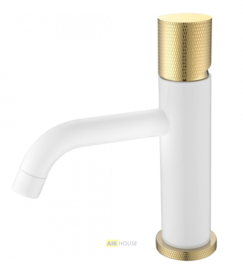 Смеситель Boheme Stick 121-WG.2 для раковины, white touch gold