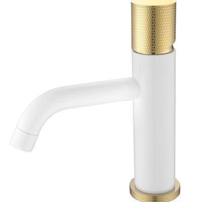 Смеситель Boheme Stick 121-WG.2 для раковины, white touch gold