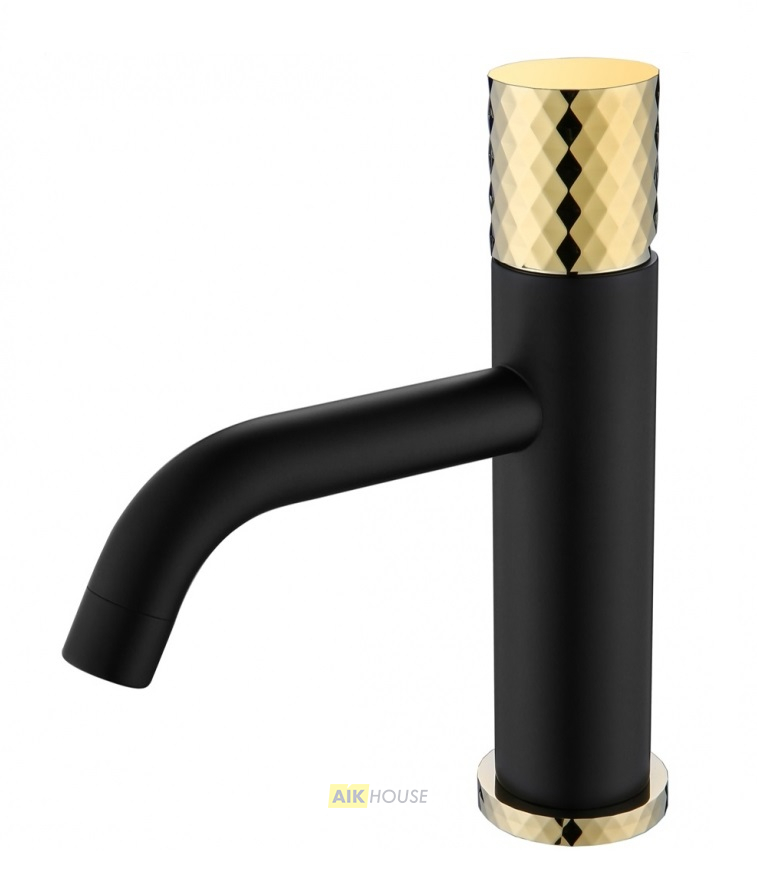 Смеситель Boheme Stick 121-BG для раковины, black diamond gold
