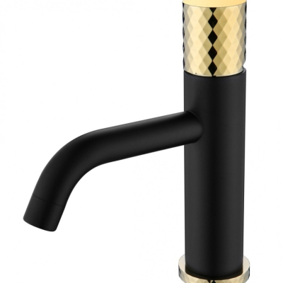 Смеситель Boheme Stick 121-BG для раковины, black diamond gold