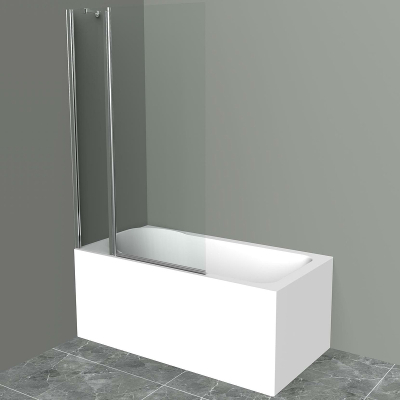Шторка на ванну BelBagno Uno V-11-100/150-C-Cr стекло прозрачное