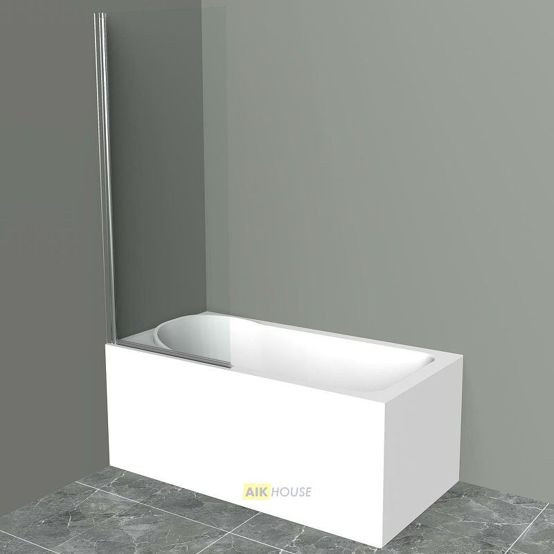 Шторка на ванну BelBagno Uno V-1-75/150-C-Cr стекло прозрачное