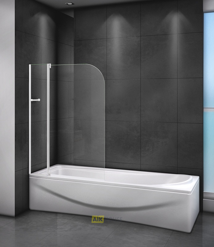 Шторка на ванну Cezares Relax V-11-100/140-C-Bi стекло прозрачное