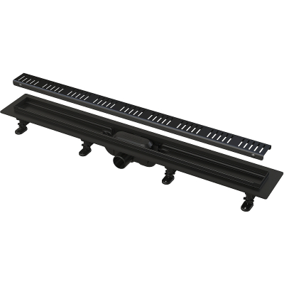 Душевой лоток AlcaPlast APZ10BLACK 650 с решеткой и опорами
