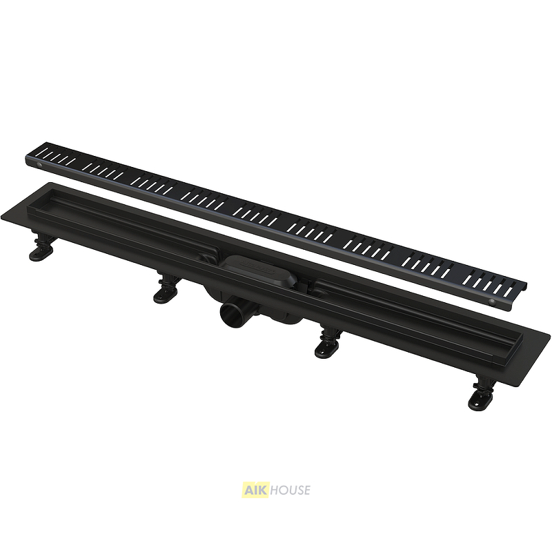 Душевой лоток AlcaPlast APZ10BLACK 850 с решеткой и опорами