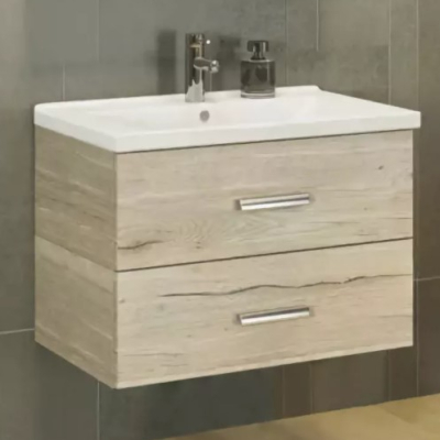 Тумба с раковиной Comforty Парма-80 дуб дымчатый с раковиной Миранда-80, 00004143491
