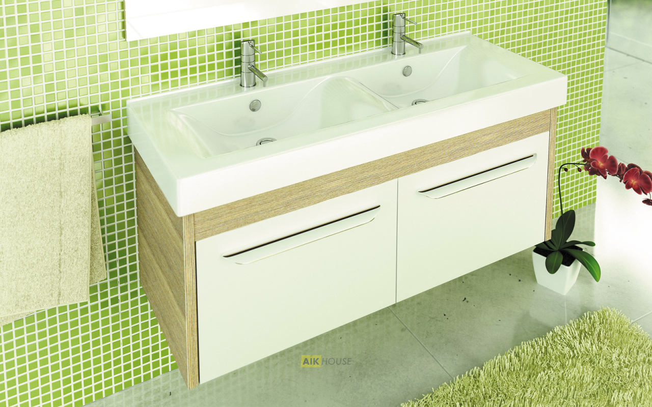 Тумба с раковиной Comforty Твикс-120П сосна лоредо с раковиной COMFORTY 8112,00003126704
