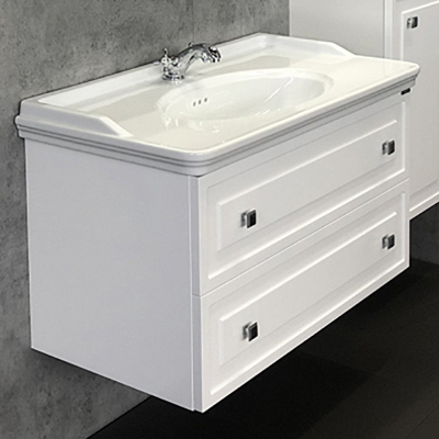 Тумба с раковиной Comforty Феррара-100 белый глянец с раковиной 50110, 00004148009