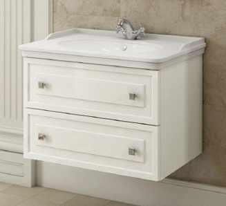 Тумба с раковиной Comforty Феррара-80 белый глянец с раковиной 50180, 00004151060