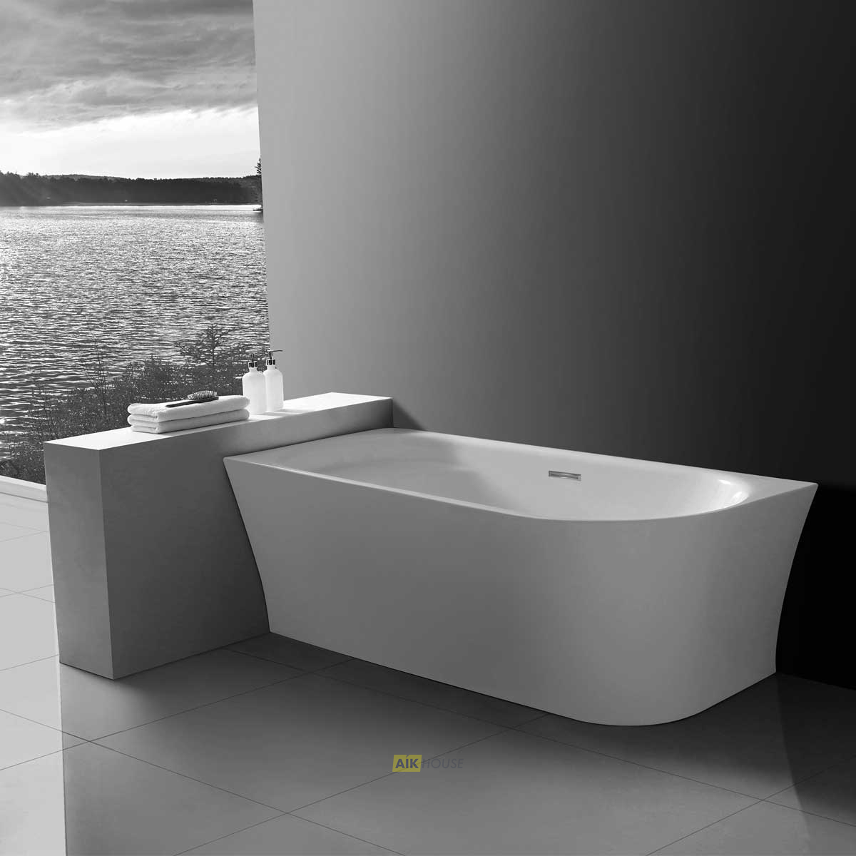 Ванна акриловая Vincea VBT-301-1700L, 1700*780*600, цвет белый, левая, слив-перелив в комплекте, хром