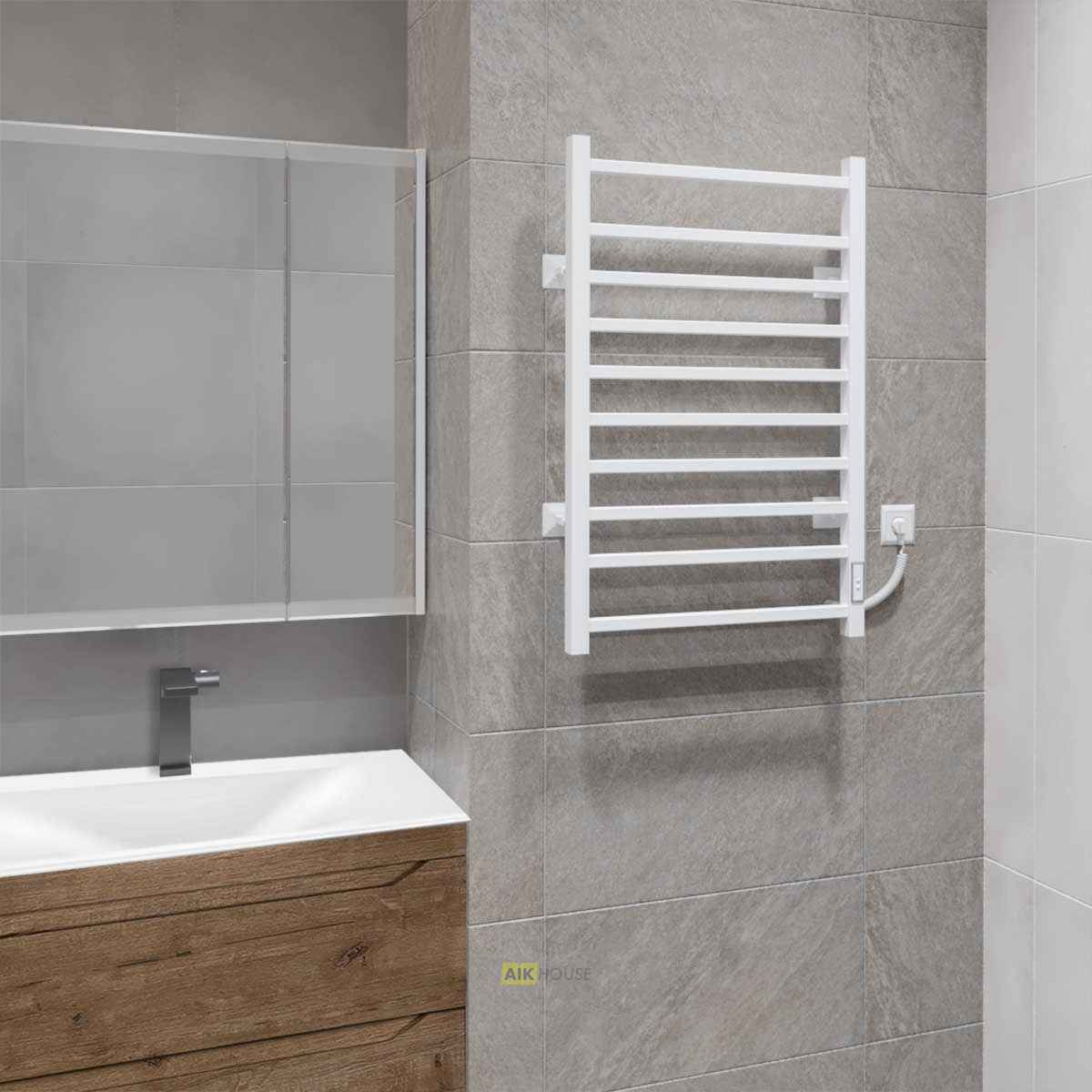 Полотенцесушитель электрический Vincea VTD-1LWE 50x80, белый, таймер