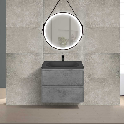 База под раковину Vico 600 подвесная, 2 выкатных ящика soft close, Beton