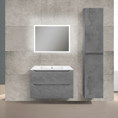 База под раковину Norma 800 подвесная, 2 выкатных ящика soft close, Beton