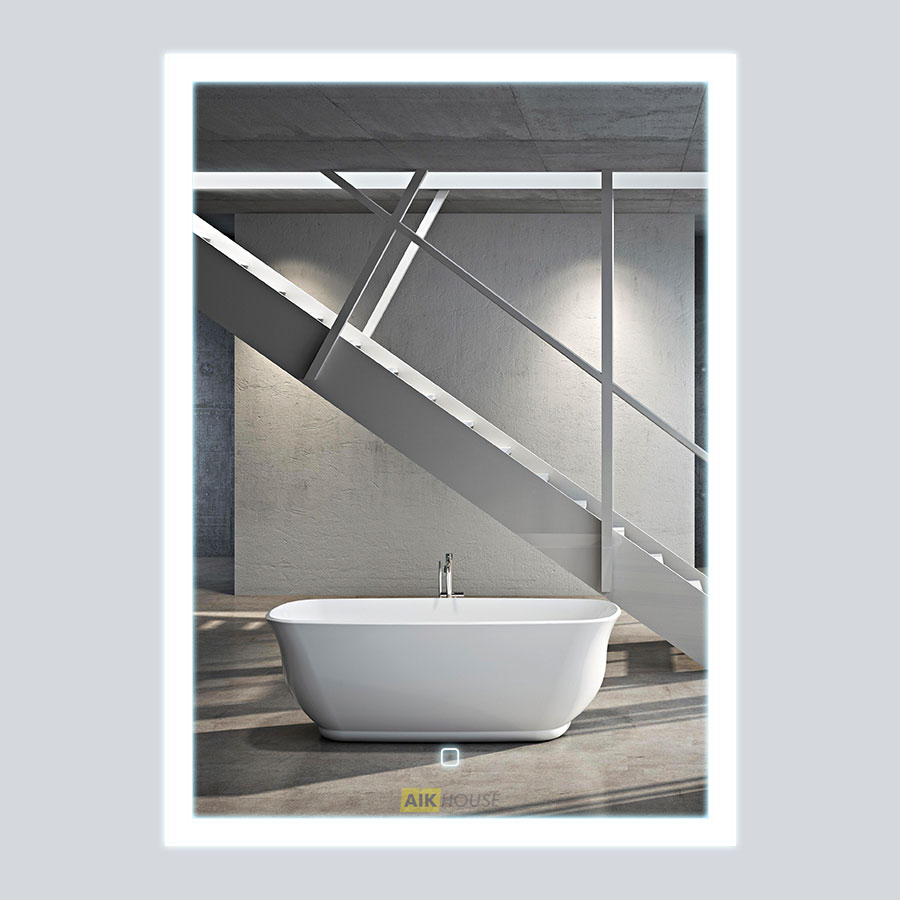 Зеркало LED VLM-2B600 600х800 c сенсорным выключателем и диммером
