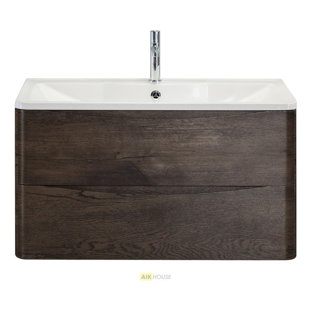 Тумба с раковиной подвесная  BelBagno ACQUA 90 Rovere Nature Grigio, раковина белая