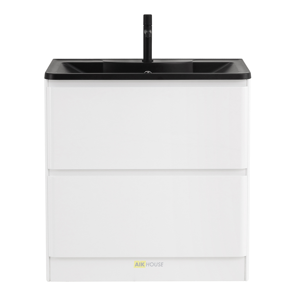 Тумба с раковиной напольная BelBagno ALBANO 100 Bianco Lucido, раковина чёрная
