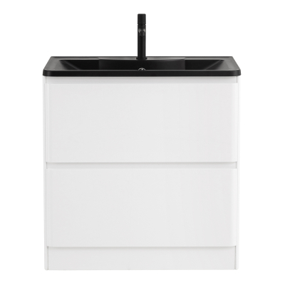 Тумба с раковиной напольная BelBagno ALBANO 100 Bianco Lucido, раковина чёрная