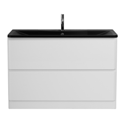 Тумба с раковиной напольная BelBagno ALBANO 120 Bianco Lucido, раковина чёрная