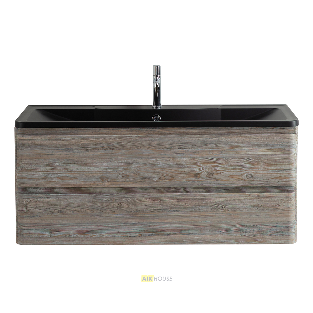 Тумба с раковиной подвесная BelBagno ALBANO 120 Pino Scania, раковина чёрная