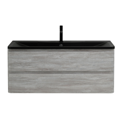 Тумба с раковиной подвесная BelBagno ALBANO 120 Rovere Vintage Bianco, раковина чёрная