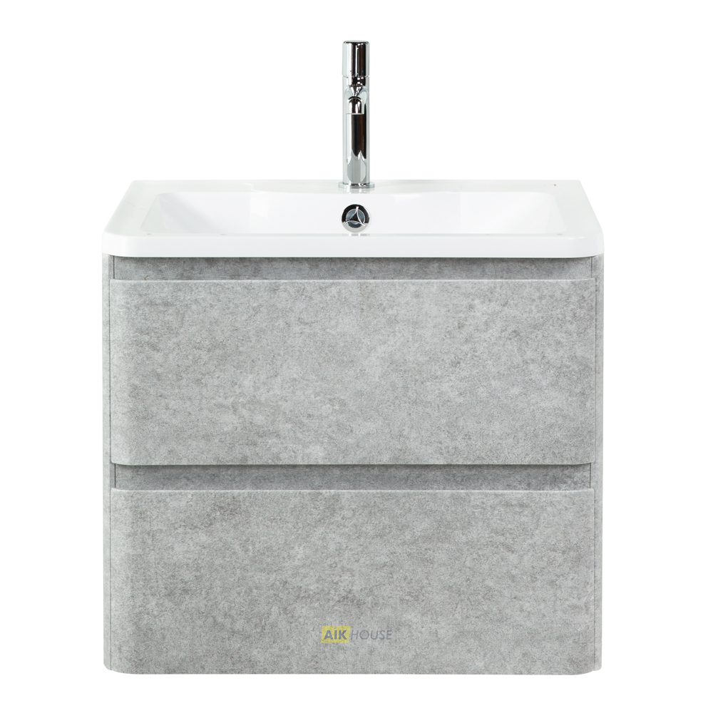 Тумба с раковиной подвесная BelBagno ALBANO 60 Cemento Verona Grigio, раковина белая