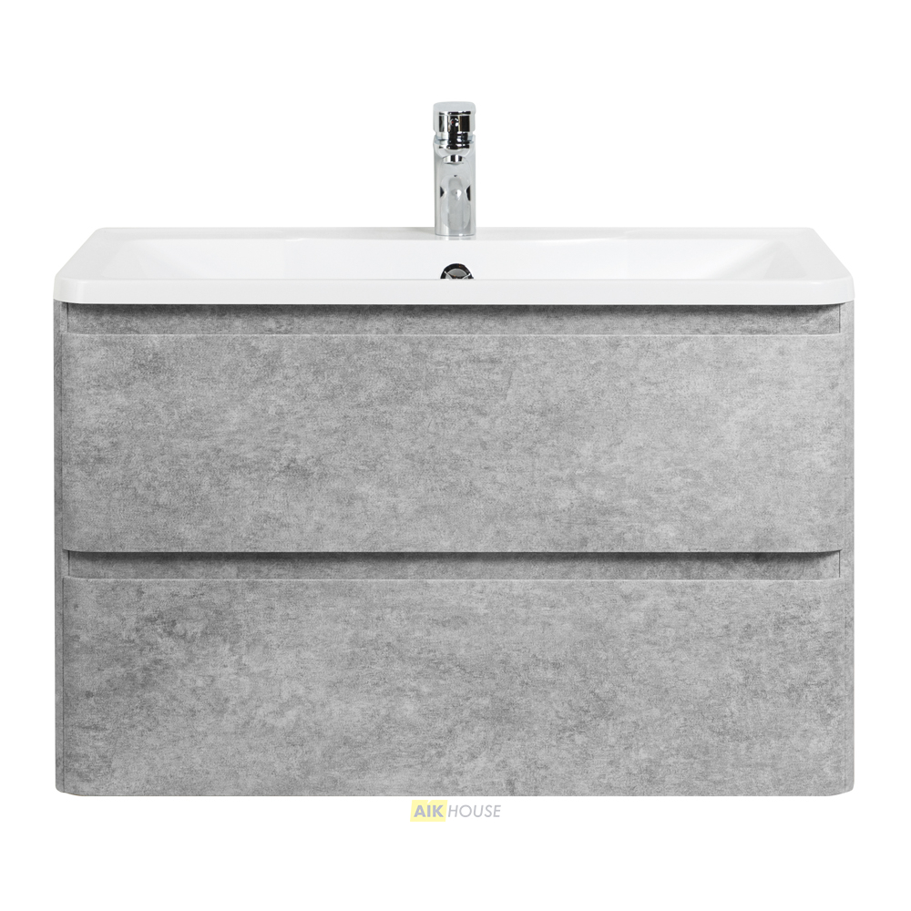 Тумба с раковиной подвесная BelBagno ALBANO 90 Cemento Verona Grigio, раковина белая
