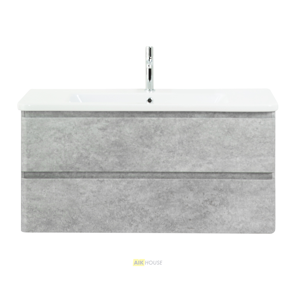 Тумба с раковиной подвесная  BelBagno ALBANO-CER 105 Cemento Verona Grigio, раковина белая