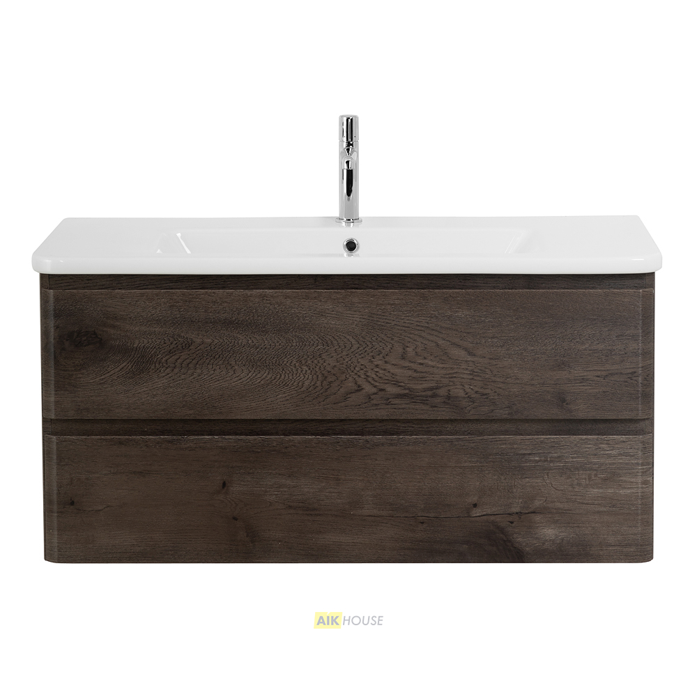 Тумба с раковиной подвесная  BelBagno ALBANO-CER 105 Rovere Nature Grigio, раковина белая