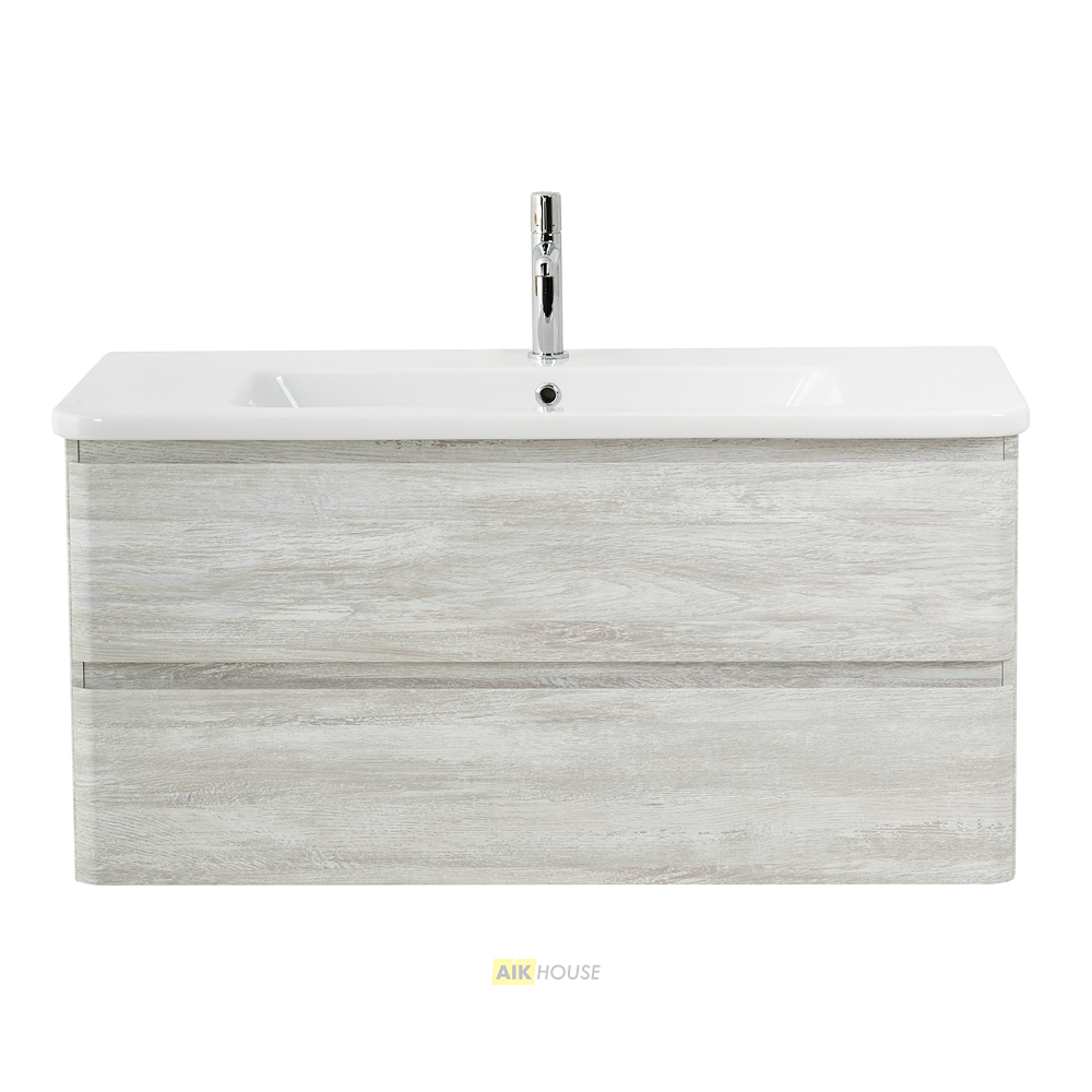 Тумба с раковиной подвесная  BelBagno ALBANO-CER 105 Rovere Vintage Bianco, раковина белая