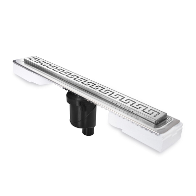 Желоб BERGES водосток В1 Antik 800, матовый хром, S-сифон D50/105 H50 вертикальный