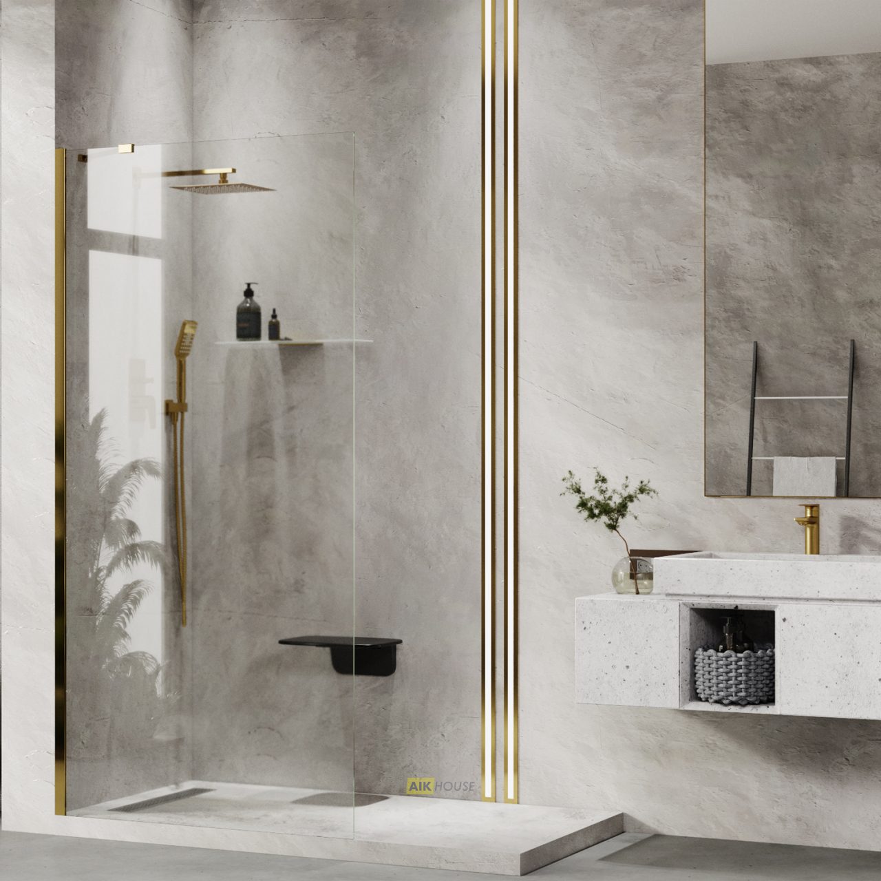 WasserKRAFT Душевая перегородка Aisch 55W44
