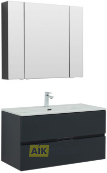 Мебель для ванной Aquanet Алвита New 100 2 ящика, антрацит