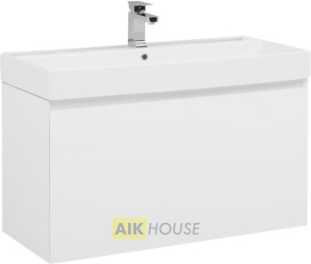 Тумба с раковиной Aquanet Йорк 100 белый