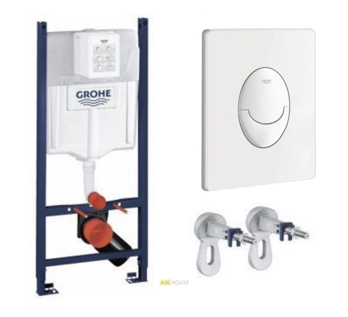 Система инсталляции для унитаза Grohe Rapid SL 3в1 38840000 с панелью смыва Grohe Skate Air 38505SH0 белая+крепеж 3855800M
