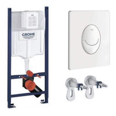 Система инсталляции для унитаза Grohe Rapid SL 3в1 38840000 с панелью смыва Grohe Skate Air 38505SH0 белая+крепеж 3855800M