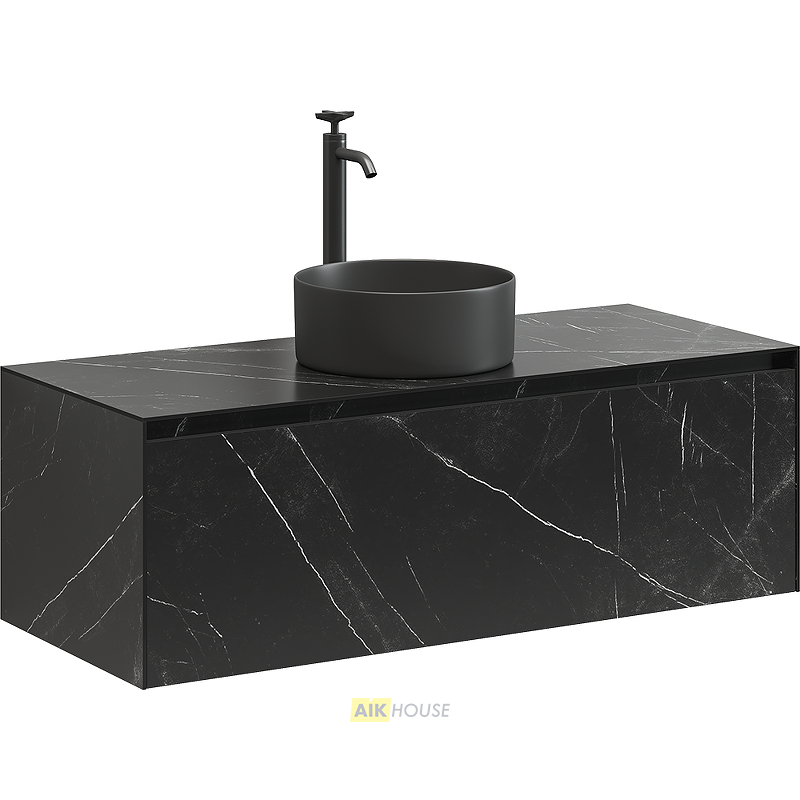Тумба с раковиной Sancos Stone, 120 см., керамогранит черный, ST120NM
