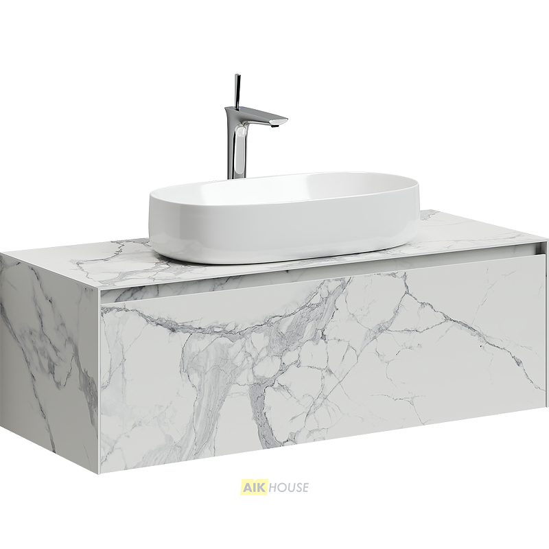 Тумба с раковиной Sancos Stone, 120 см., керамогранит белый, ST120SV