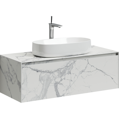Тумба с раковиной Sancos Stone, 120 см., керамогранит белый, ST120SV