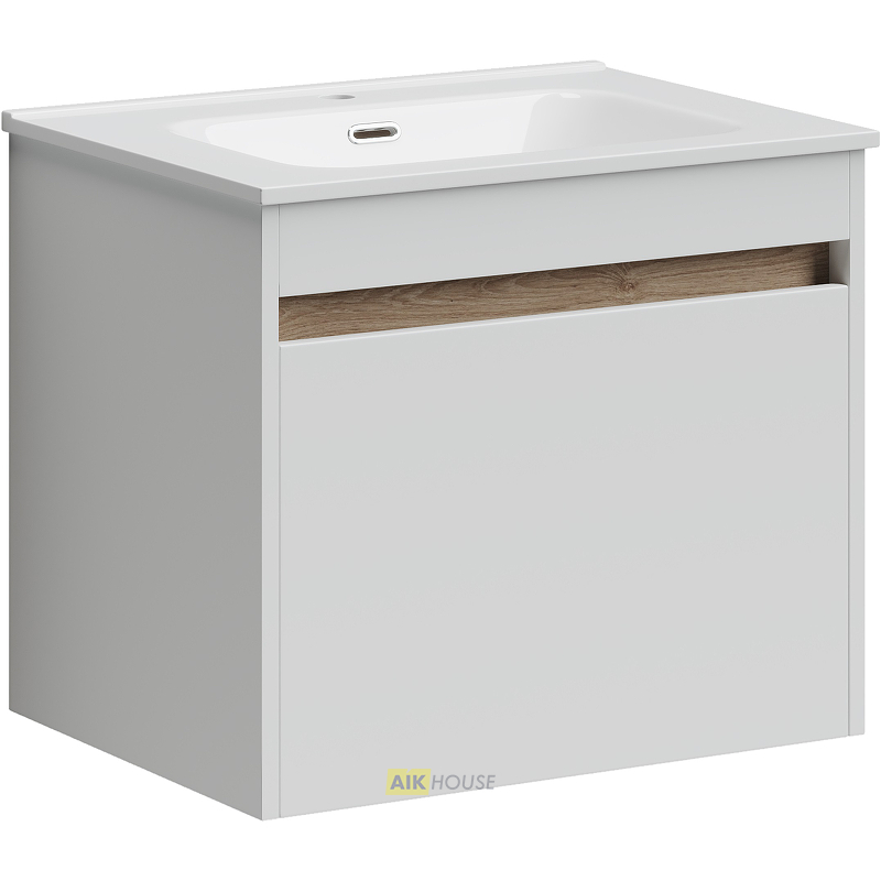 Тумба с раковиной Sancos Smart, 59 см., эмаль белый, SM60W