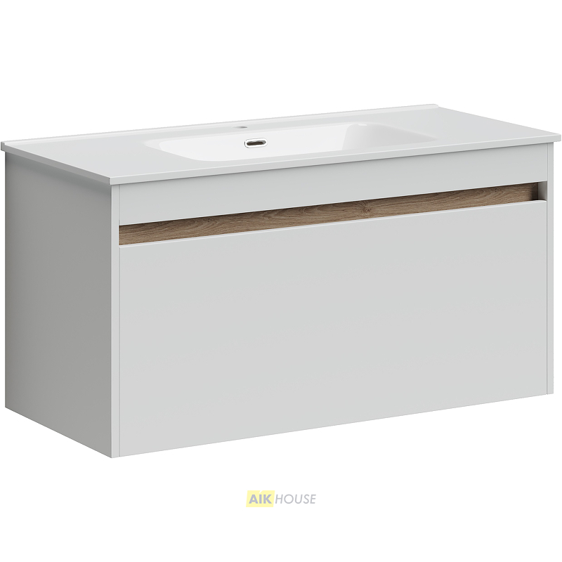 Тумба с раковиной Sancos Smart, 99 см., эмаль белый, SM100W