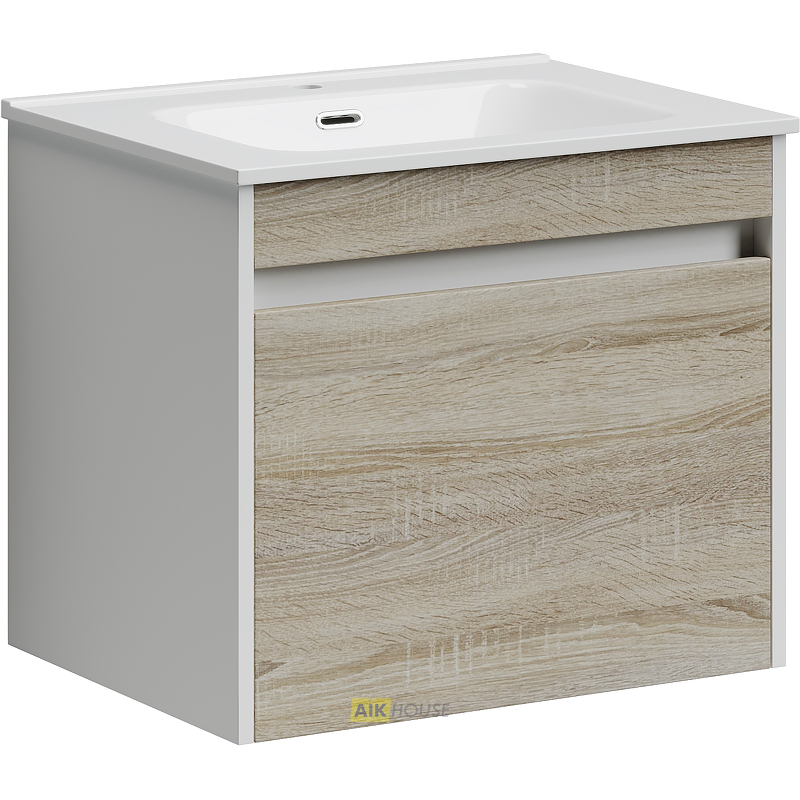 Тумба с раковиной Sancos Smart, 59 см., эмаль белый, SM60E