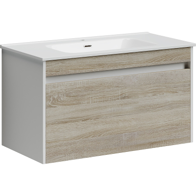 Тумба с раковиной Sancos Smart, 89 см., эмаль белый, SM90E