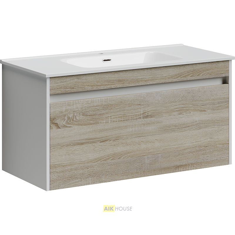 Тумба с раковиной Sancos Smart, 99 см., эмаль белый, SM100E