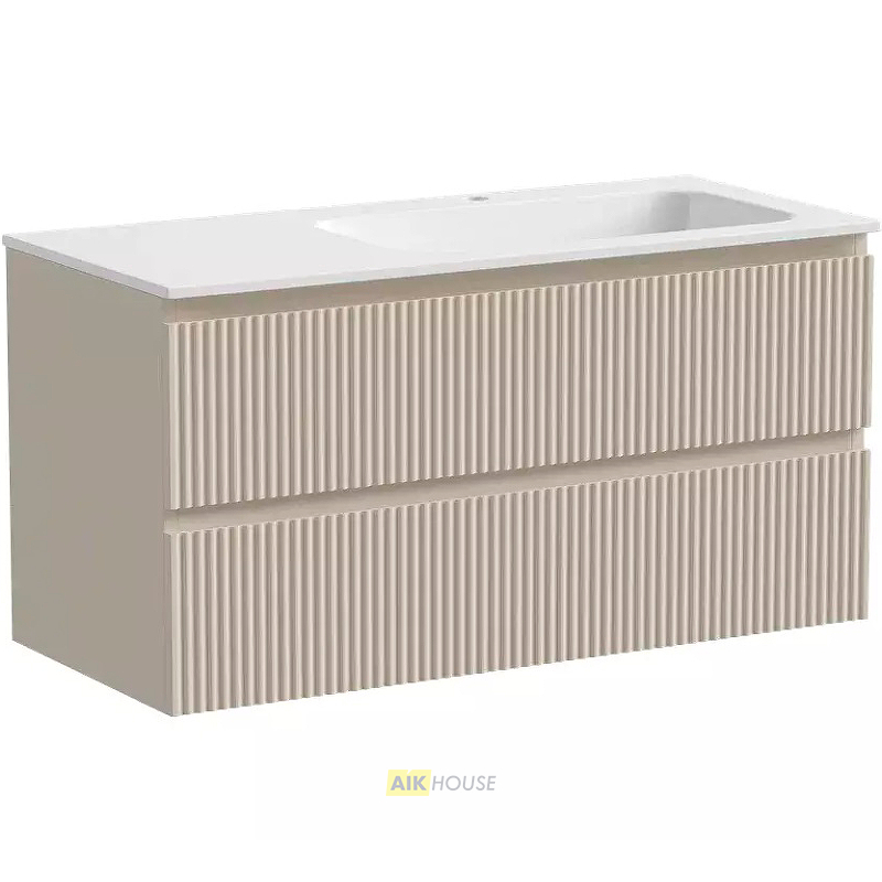 Тумба с раковиной Sancos Snob R 100 см SNR100RCE правая, beige soft