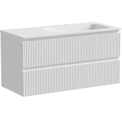 Тумба с раковиной Sancos Snob R 100 см SNR100RW правая, bianco