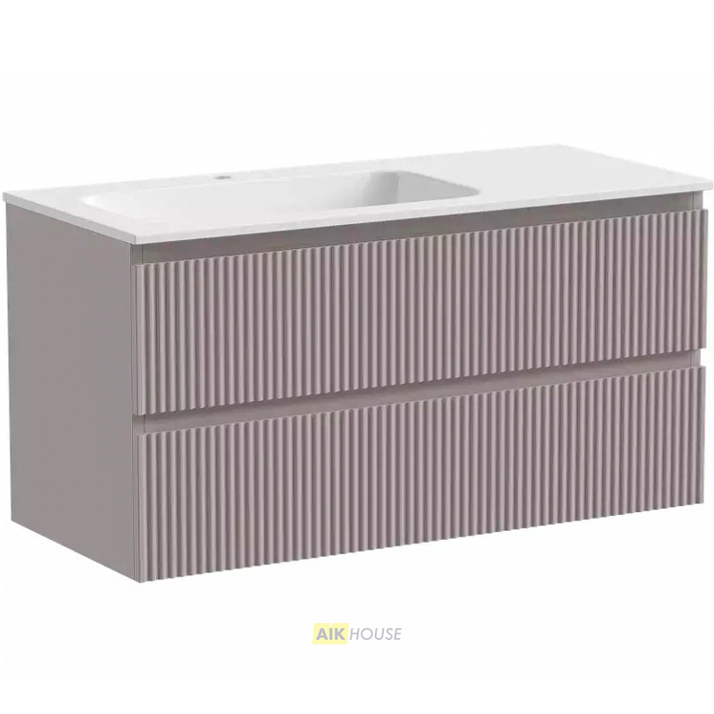 Тумба с раковиной Sancos Snob R 100 см SNR100LSM левая, doha soft