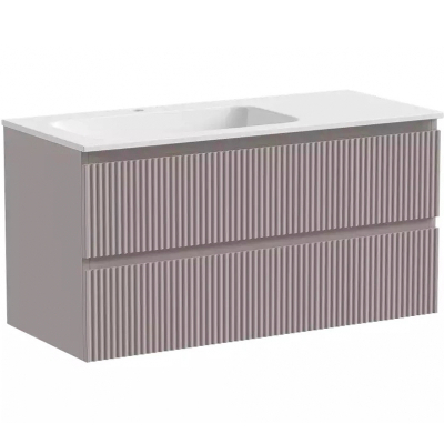 Тумба с раковиной Sancos Snob R 100 см SNR100LSM левая, doha soft
