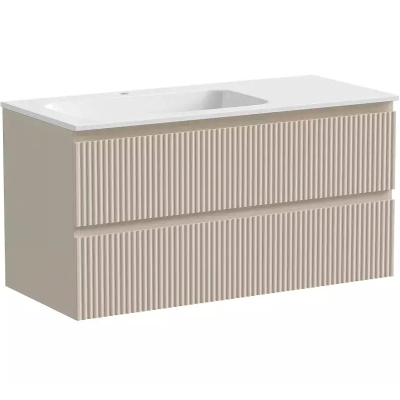 Тумба с раковиной Sancos Snob R 100 см SNR100LCE левая, beige soft