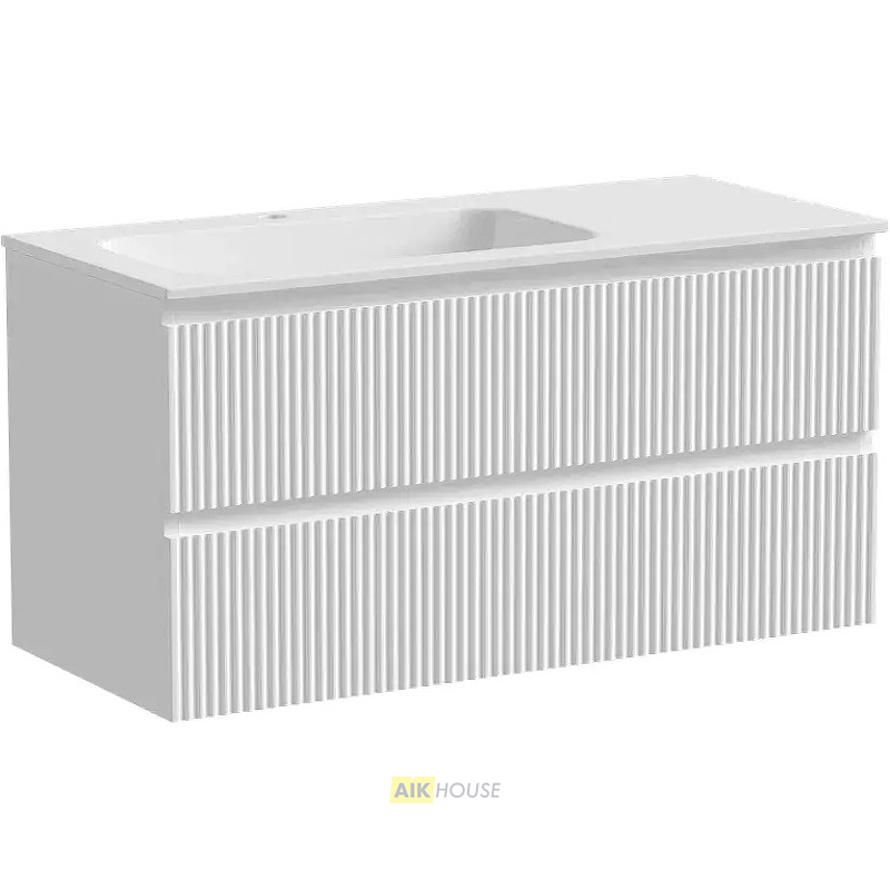 Тумба с раковиной Sancos Snob R 100 см SNR100LW левая, bianco